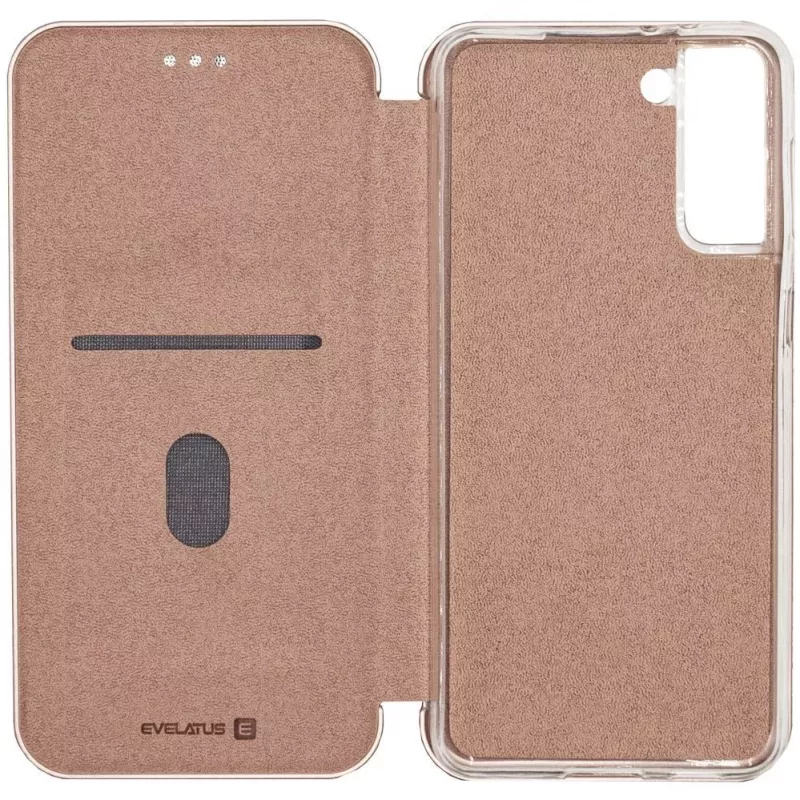 Evelatus Capa tipo livro para Samsung Galaxy S21 FE rosa-ouro