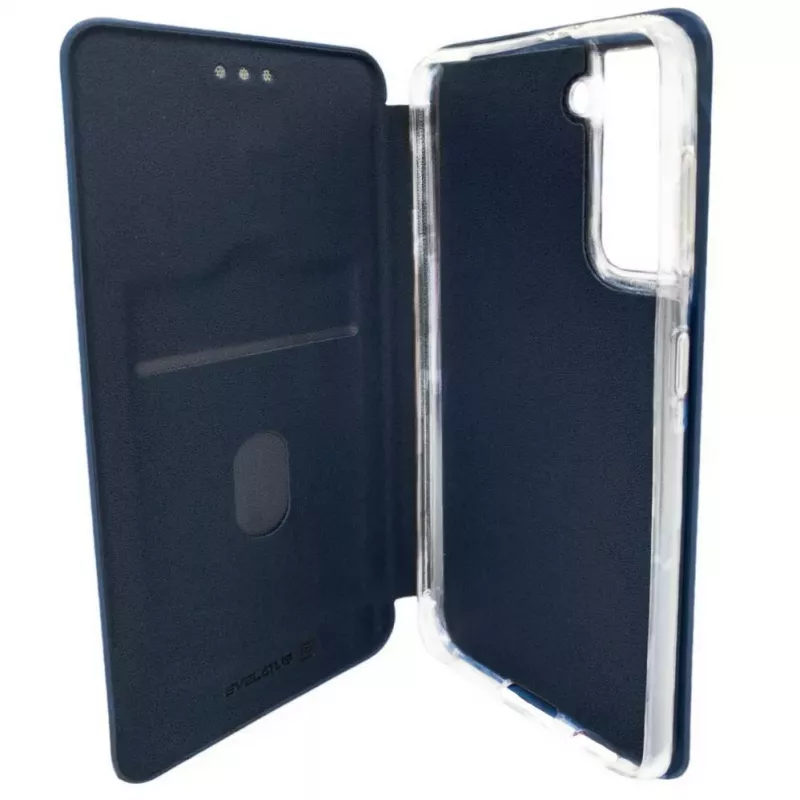 Evelatus Capa tipo livro para Samsung Galaxy S21 FE azul-escuro