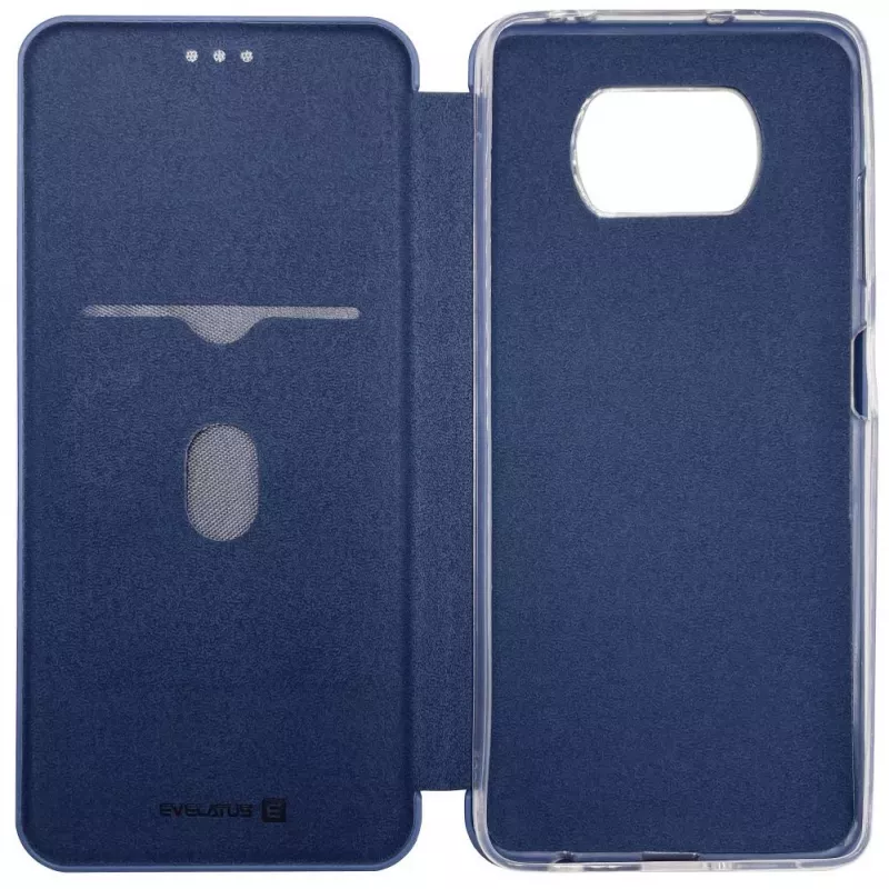 Evelatus Capa tipo livro para Xiaomi Poco X3/X3 NFC/X3 Pro azul-escuro