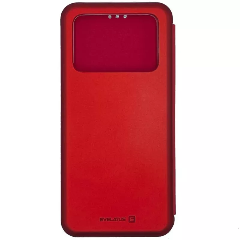 Evelatus Capa tipo livro para Xiaomi Poco M4 Pro vermelha