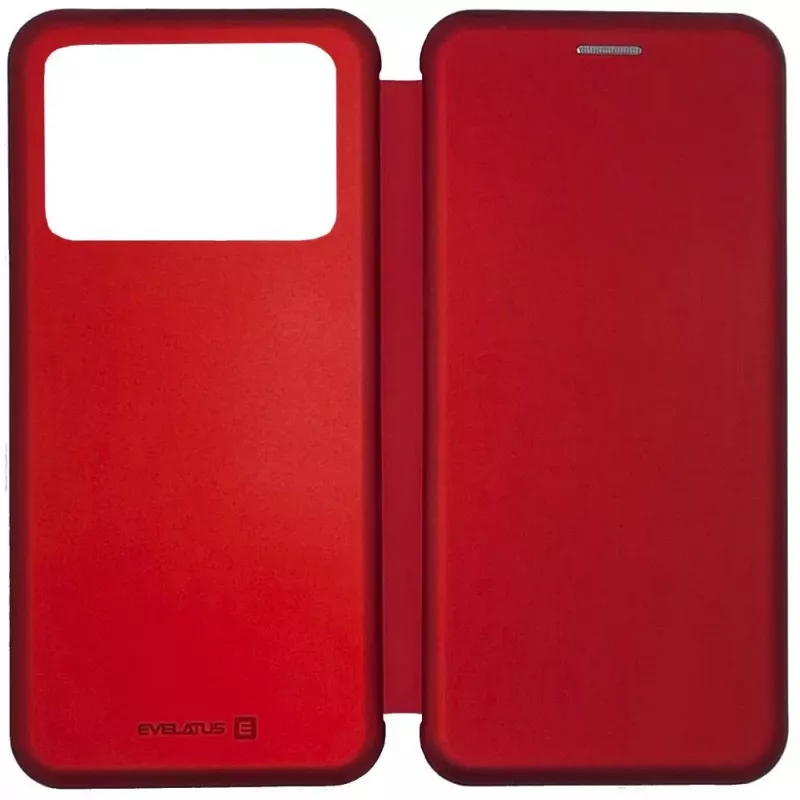 Evelatus Capa tipo livro para Xiaomi Poco M4 Pro vermelha