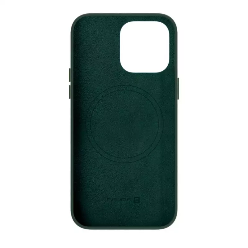 Evelatus Apple iPhone 14 Capa em pele genuína com MagSafe verde-escuro