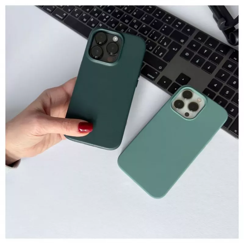 Evelatus Apple iPhone 14 Pro Capa em pele genuína com MagSafe verde-escuro