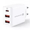 Evelatus Carregador de viagem ETC06 tomada EU 3 portas 32W USB-C / USB-A2 branco