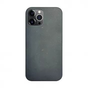 iLike Capa de silicone e plástico para Apple iPhone 12 / 12 Pro Eco Print Design preta