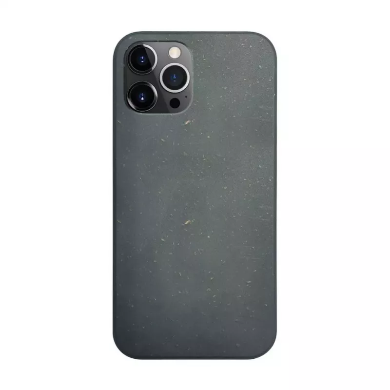 iLike Capa de silicone e plástico para Apple iPhone 12 / 12 Pro Eco Print Design preta