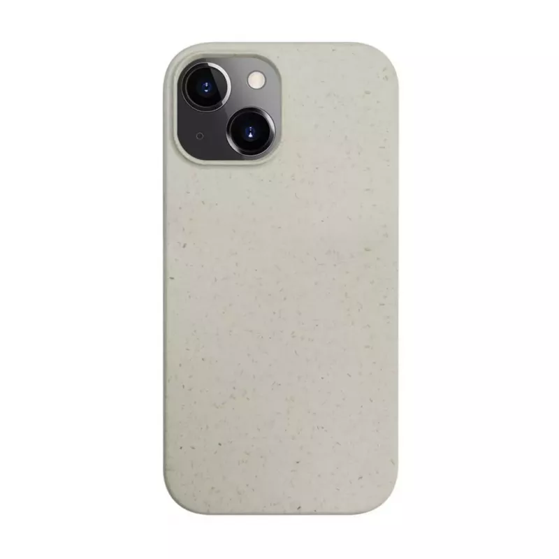 iLike Capa de silicone e plástico para Apple iPhone 13 Eco Print Design branca