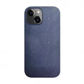 iLike Capa de silicone e plástico para Apple iPhone 13 Eco Print Design azul