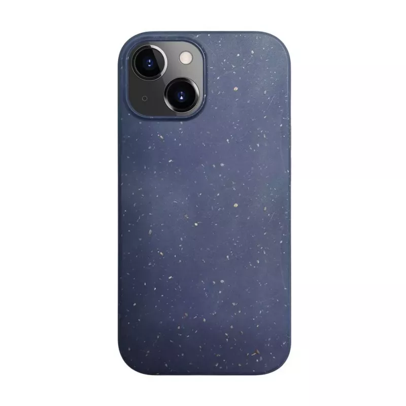iLike Capa de silicone e plástico para Apple iPhone 13 Eco Print Design azul