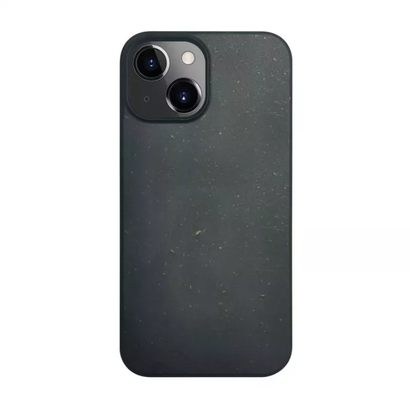 iLike Capa de silicone e plástico para Apple iPhone 14 Eco Print Design preta