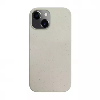 iLike Capa de silicone e plástico para Apple iPhone 14 Eco Print Design branca