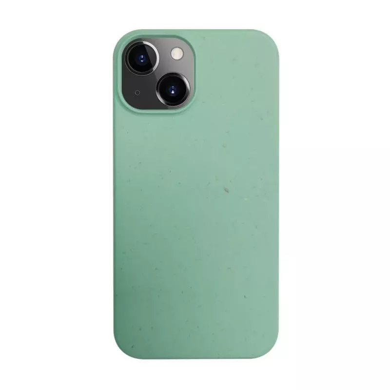 iLike Capa de silicone e plástico para Apple iPhone 14 Eco Print Design flor verde