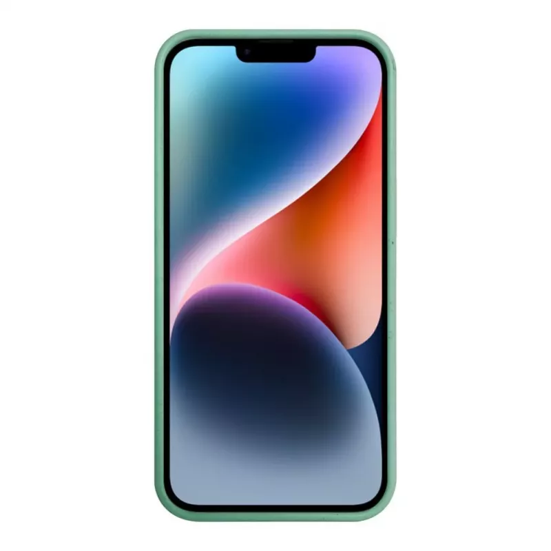 iLike Capa de silicone e plástico para Apple iPhone 14 Eco Print Design flor verde
