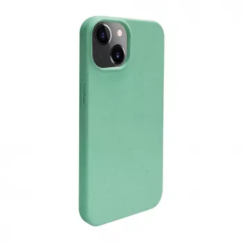 iLike Capa de silicone e plástico para Apple iPhone 14 Eco Print Design flor verde
