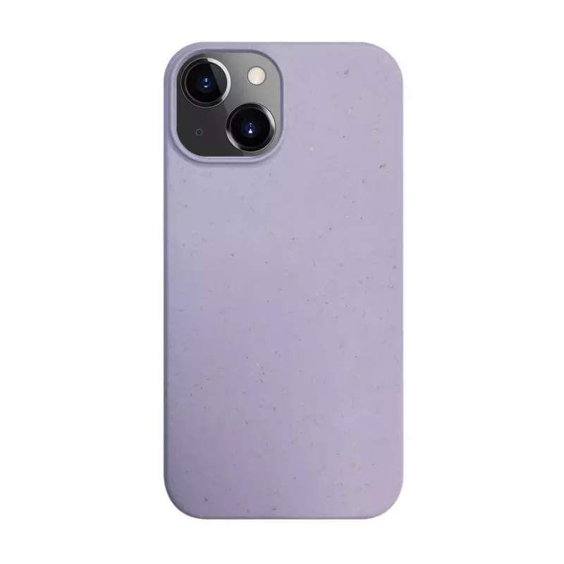 iLike Capa de silicone e plástico para Apple iPhone 14 Eco Print Design flor lilás