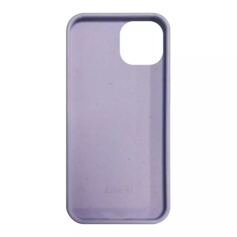 iLike Capa de silicone e plástico para Apple iPhone 14 Eco Print Design flor lilás