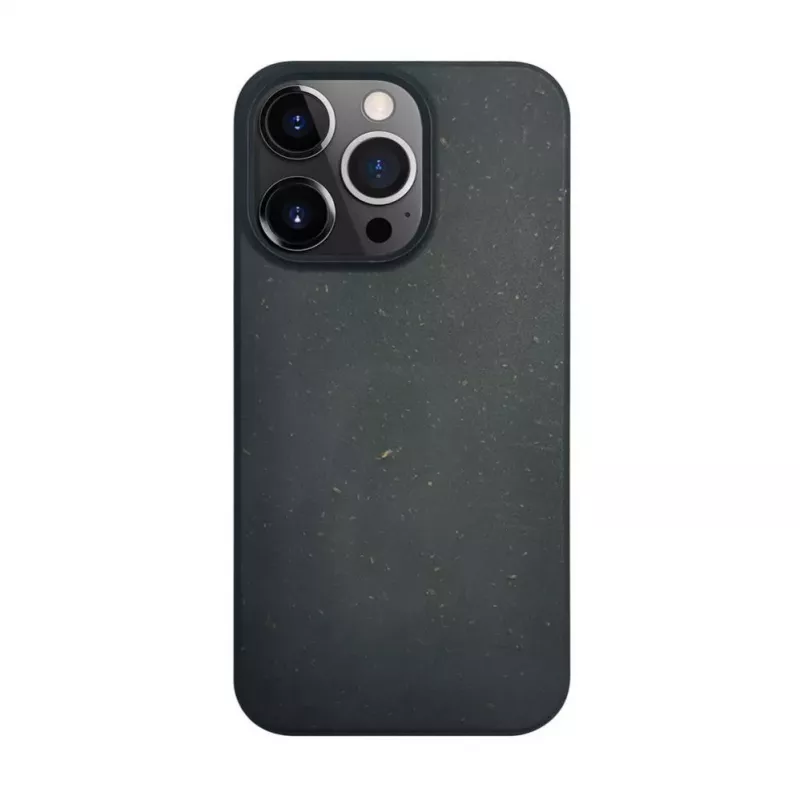 iLike Capa de silicone e plástico para Apple iPhone 14 Pro Max Eco Print Design preta