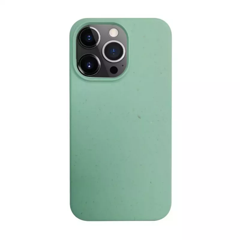iLike Capa de silicone e plástico para Apple iPhone 14 Pro Max Eco Print Design flor verde