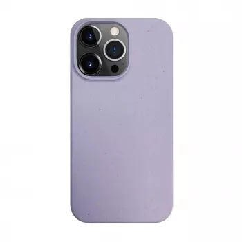 iLike Capa de silicone e plástico para Apple iPhone 14 Pro Max Eco Print Design flor lilás