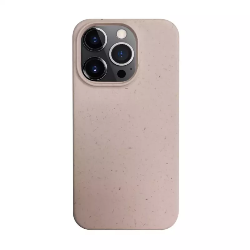iLike Capa de silicone e plástico para Apple iPhone 14 Pro Max Eco Print Design bege