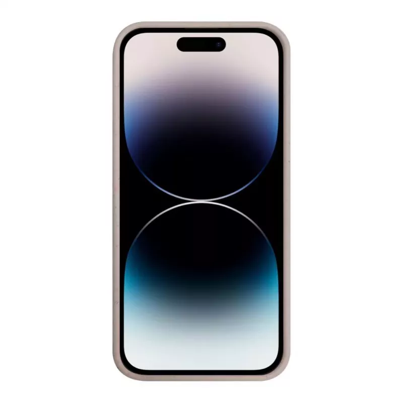 iLike Capa de silicone e plástico para Apple iPhone 14 Pro Max Eco Print Design bege