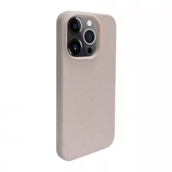 iLike Capa de silicone e plástico para Apple iPhone 14 Pro Max Eco Print Design bege