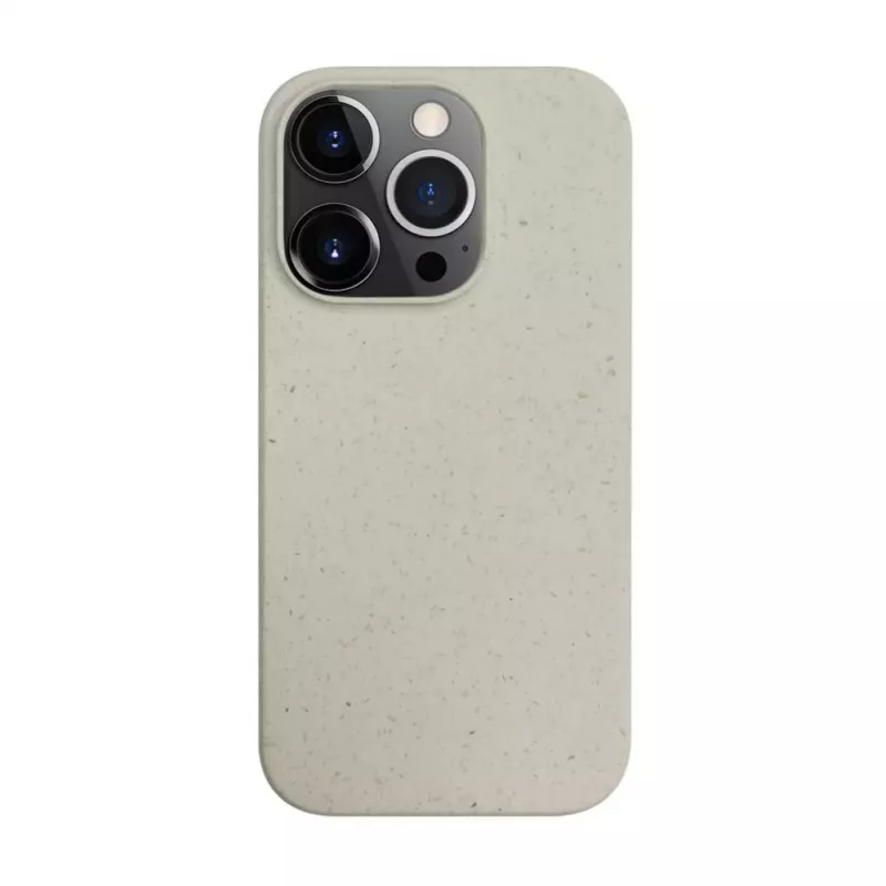 iLike Capa de silicone e plástico para Apple iPhone 14 Pro Eco Print Design branca