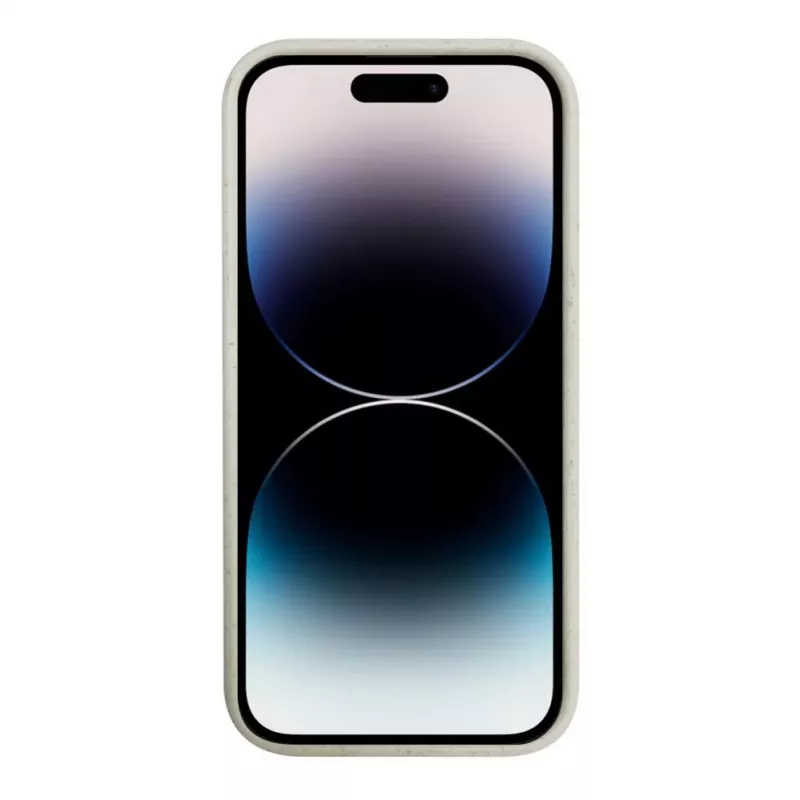 iLike Capa de silicone e plástico para Apple iPhone 14 Pro Eco Print Design branca