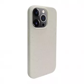 iLike Capa de silicone e plástico para Apple iPhone 14 Pro Eco Print Design branca