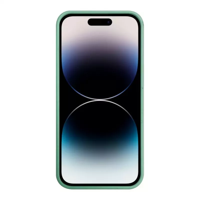iLike Capa de silicone e plástico para Apple iPhone 14 Pro Eco Print Design flor verde