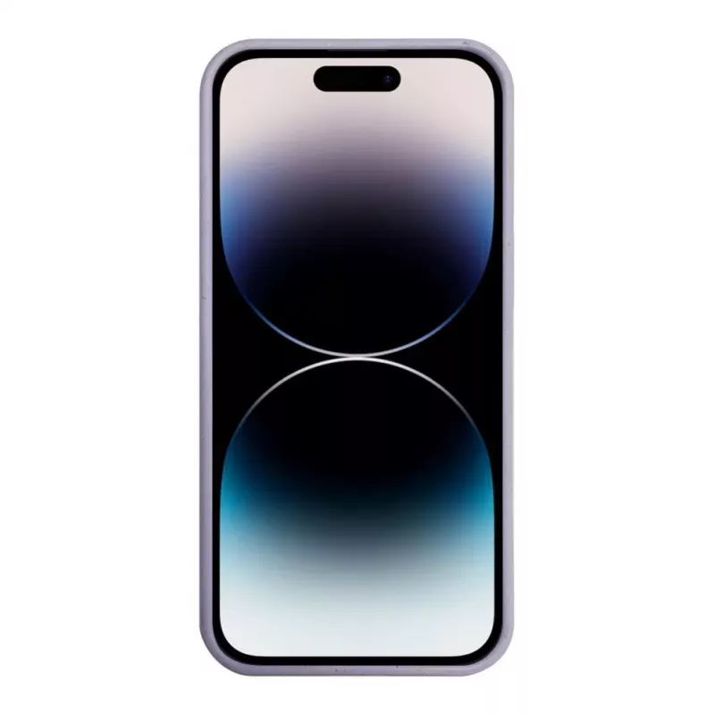 iLike Capa de silicone e plástico para Apple iPhone 14 Pro Eco Print Design flor lilás