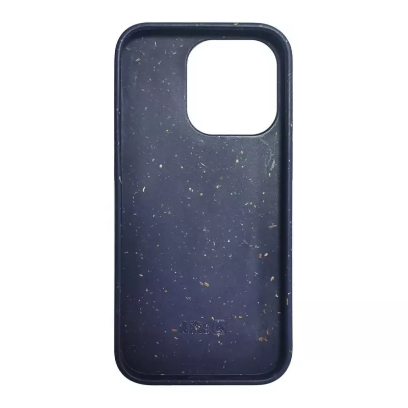 iLike Capa de silicone e plástico para Apple iPhone 14 Pro Eco Print Design azul