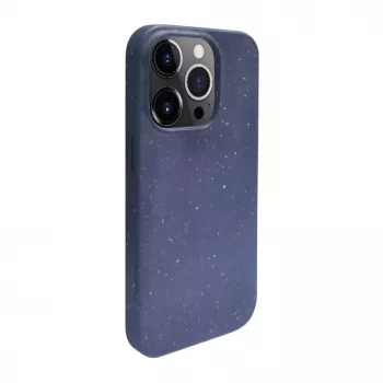iLike Capa de silicone e plástico para Apple iPhone 14 Pro Eco Print Design azul