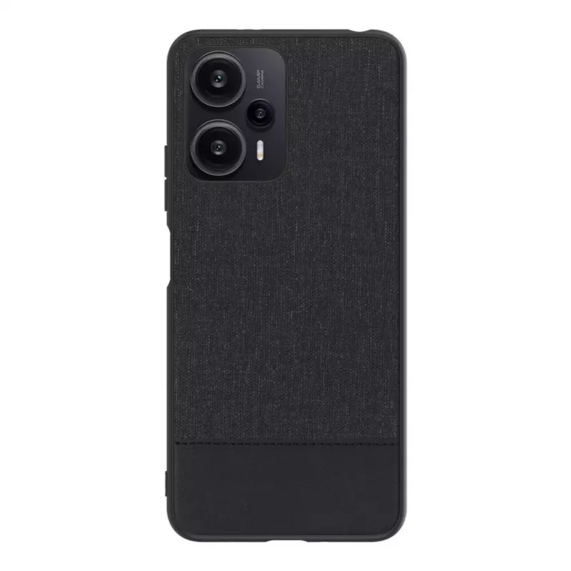 Capa traseira de couro plástico iLike para Xiaomi Redmi Note 12 / Poco X5 preto