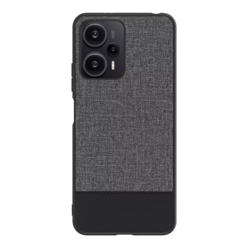 Capa traseira de couro plástico iLike para Xiaomi Redmi Note 12 / Poco X5 cinzento