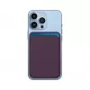 Carteira Evelatus universal para iPhone em pele genuína com MagSafe roxo escuro