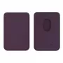 Carteira Evelatus universal para iPhone em pele genuína com MagSafe roxo escuro