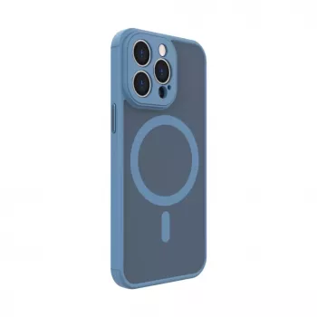 Capa híbrida Evelatus para Apple iPhone 13 Pro com MagSafe e proteção da câmara PC+TPU azul-claro