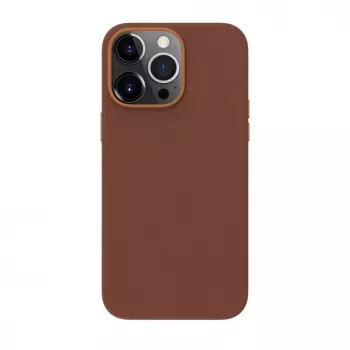 Capa EVELATUS em pele genuína para Apple iPhone 13 Pro com MagSafe castanho