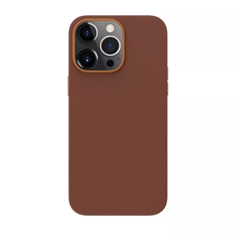 Capa EVELATUS em pele genuína para Apple iPhone 13 Pro com MagSafe castanho