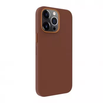 Capa EVELATUS em pele genuína para Apple iPhone 13 Pro com MagSafe castanho