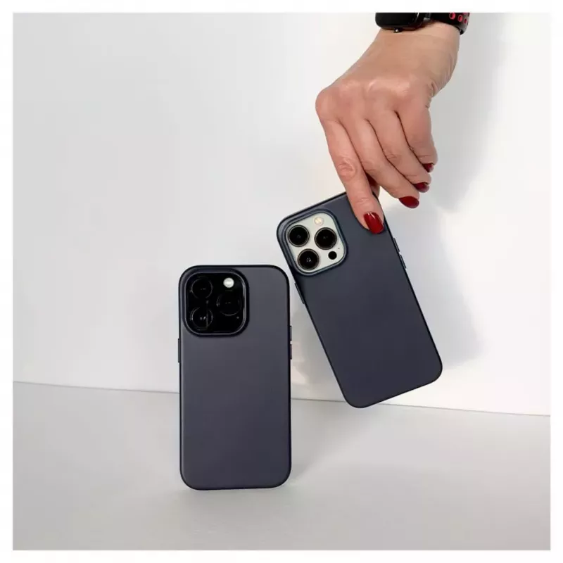 Capa Evelatus em pele genuína para Apple iPhone 13 Pro com MagSafe azul