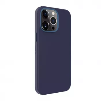 Capa Evelatus em pele genuína para Apple iPhone 13 Pro com MagSafe azul