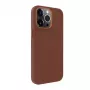 Capa EVELATUS em pele genuína para Apple iPhone 13 Pro Max com MagSafe castanho