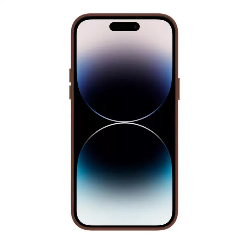 Capa Evelatus em pele genuína para Apple iPhone 14 Pro Max com MagSafe castanho