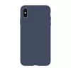Capa de silicone Premium Soft Touch Evelatus para Apple iPhone Xs Max azul meia-noite