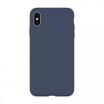 Capa de silicone Premium Soft Touch Evelatus para Apple iPhone Xs Max azul meia-noite