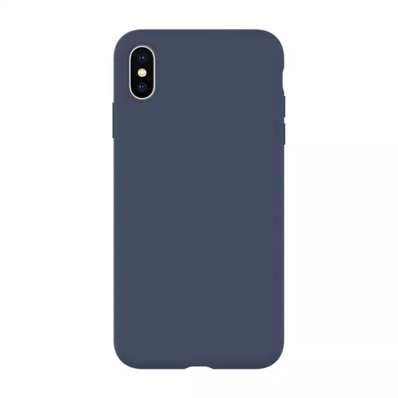 Capa de silicone Premium Soft Touch Evelatus para Apple iPhone Xs Max azul meia-noite