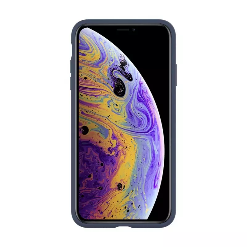 Capa de silicone Premium Soft Touch Evelatus para Apple iPhone Xs Max azul meia-noite