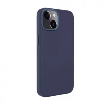 Capa de silicone Premium MagSafe Soft Touch Evelatus para Apple iPhone 13 azul
